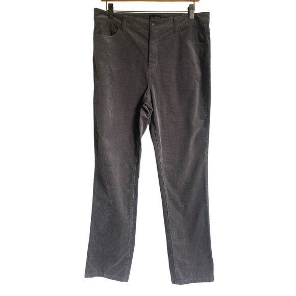 Talbots Size 10P Corduroy Straight Leg Pants Dark Brown Gray Taupe - Picture 1 of 6